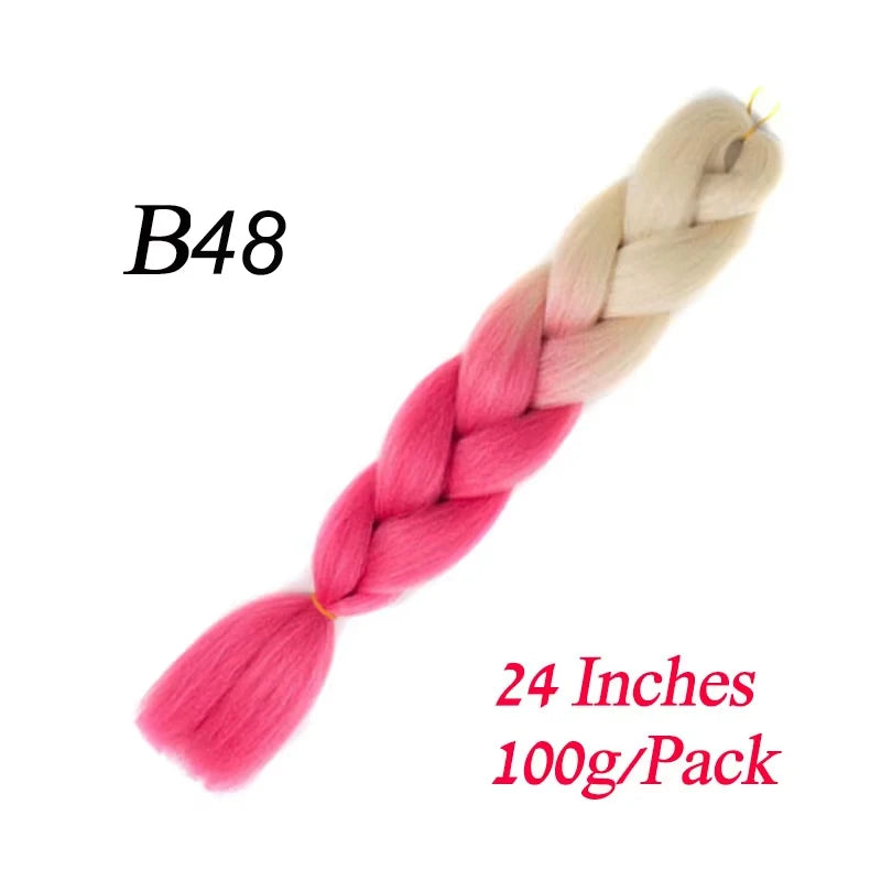 Synthetic Braiding Hair Pre Stretched Jumbo Braid Hair Extensions 24 inch  Kanekalon Hair For African Braids 100g