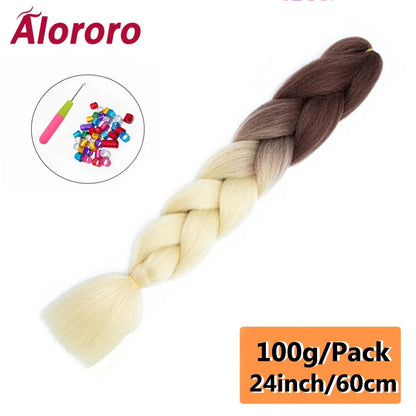24 Inch Jumbo Braids for Hair Extensions Purple Synthetic Braiding Hair Accessories 100G/Pack Women DIY Hair for Crochet Braid