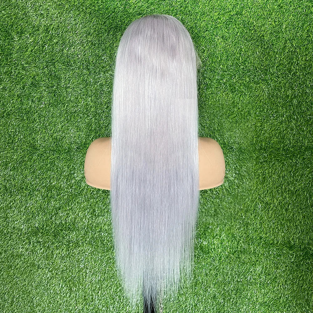 Grey 613 Colored 13x6 Transparent Lace Frontal Wigs Human Hair Wig Brazilian Remy Hair Glueless Full Lace Wigs