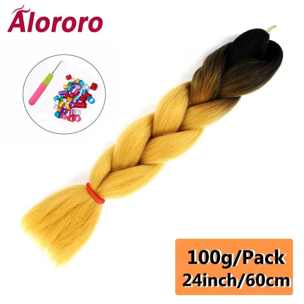 24 Inch Jumbo Braids for Hair Extensions Purple Synthetic Braiding Hair Accessories 100G/Pack Women DIY Hair for Crochet Braid