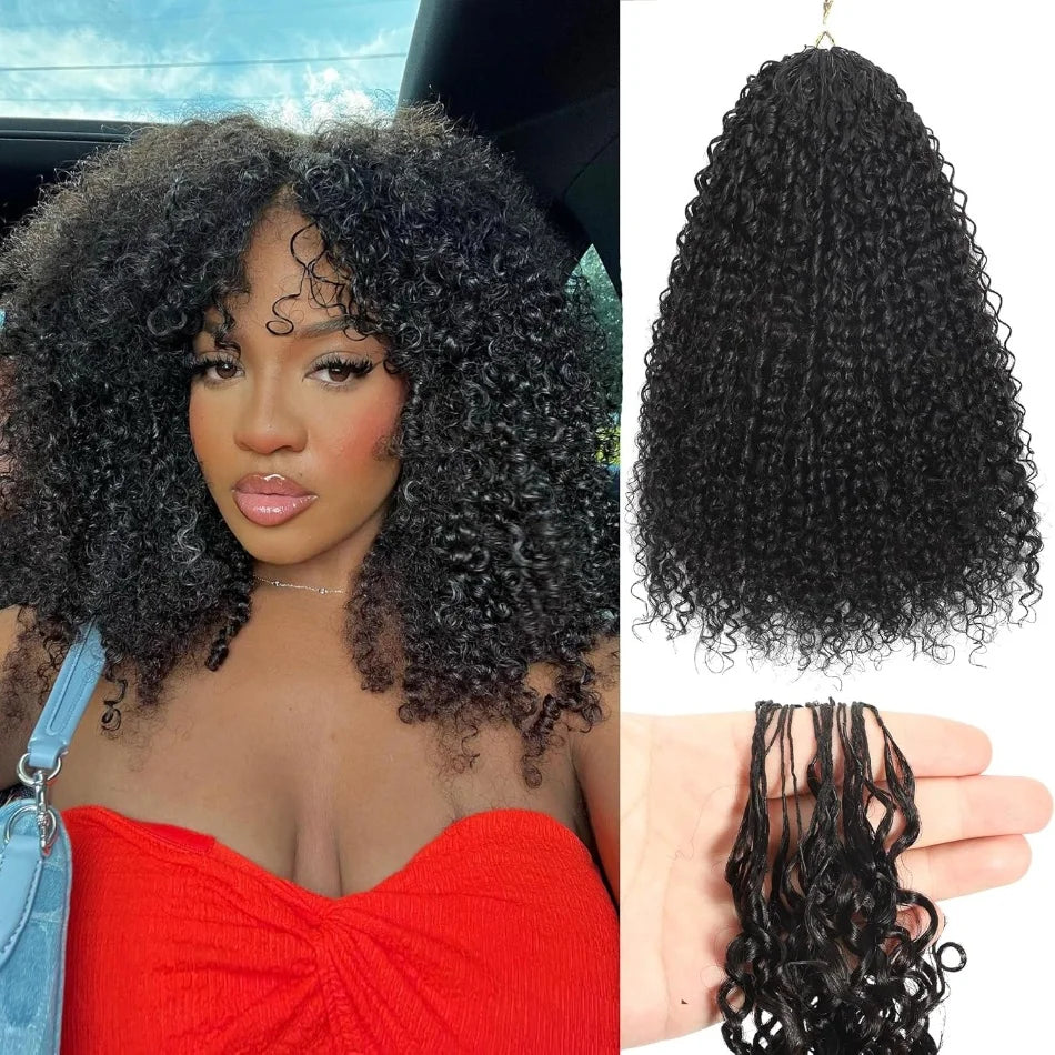 Kinky Curly Hair Pre-Separated Multi-Textured Afro Kinky Curly Feather Crochet Human Braiding Human Crochet Hair
