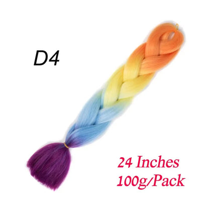 Synthetic Braiding Hair Pre Stretched Jumbo Braid Hair Extensions 24 inch  Kanekalon Hair For African Braids 100g