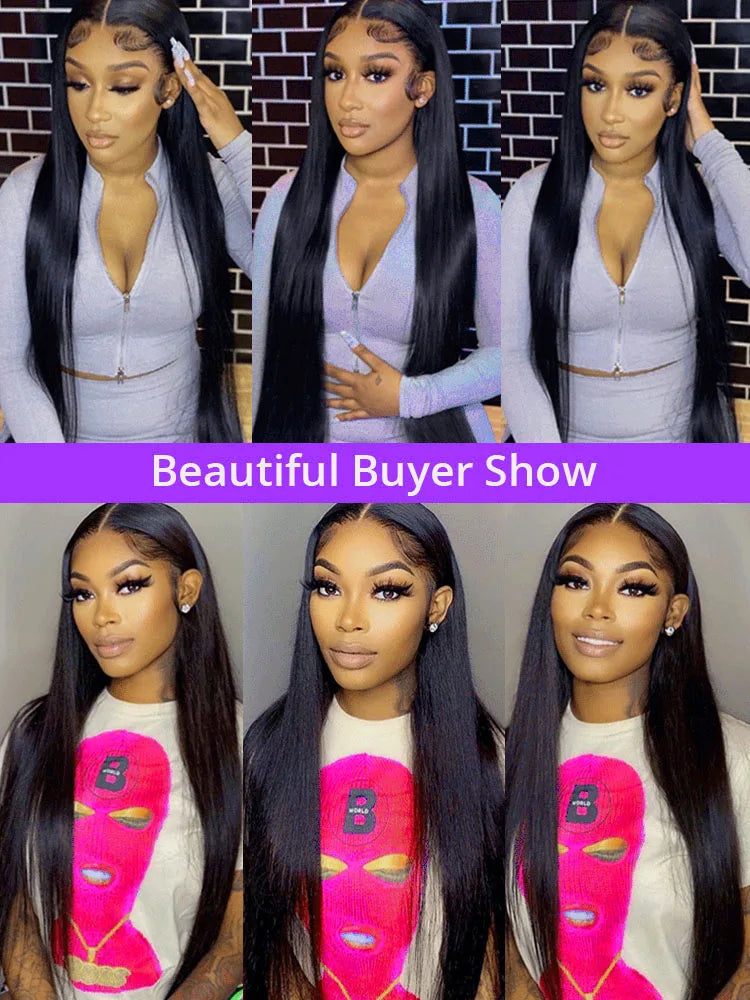 40 Inch Bone Straight Lace Front Wigs Human Hair 13x4 13x6 HD Lace Frontal Wig 360 Full Lace Wigs Brazilian Pre-plucked