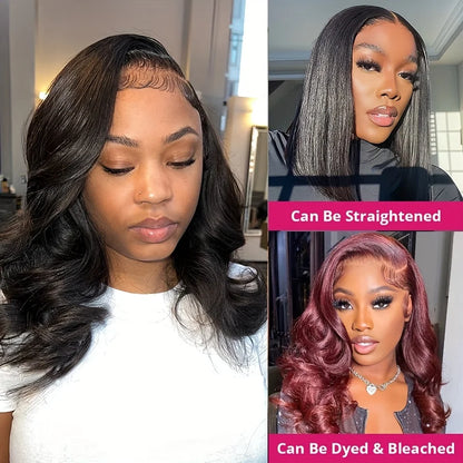 Loose Body Wave Bob Wigs 13x4 13x6 Lace Frontal Human Hair Wigs Pre-Plucked Body Wave Short Bob Wig 200% Density Brazilian Wigs