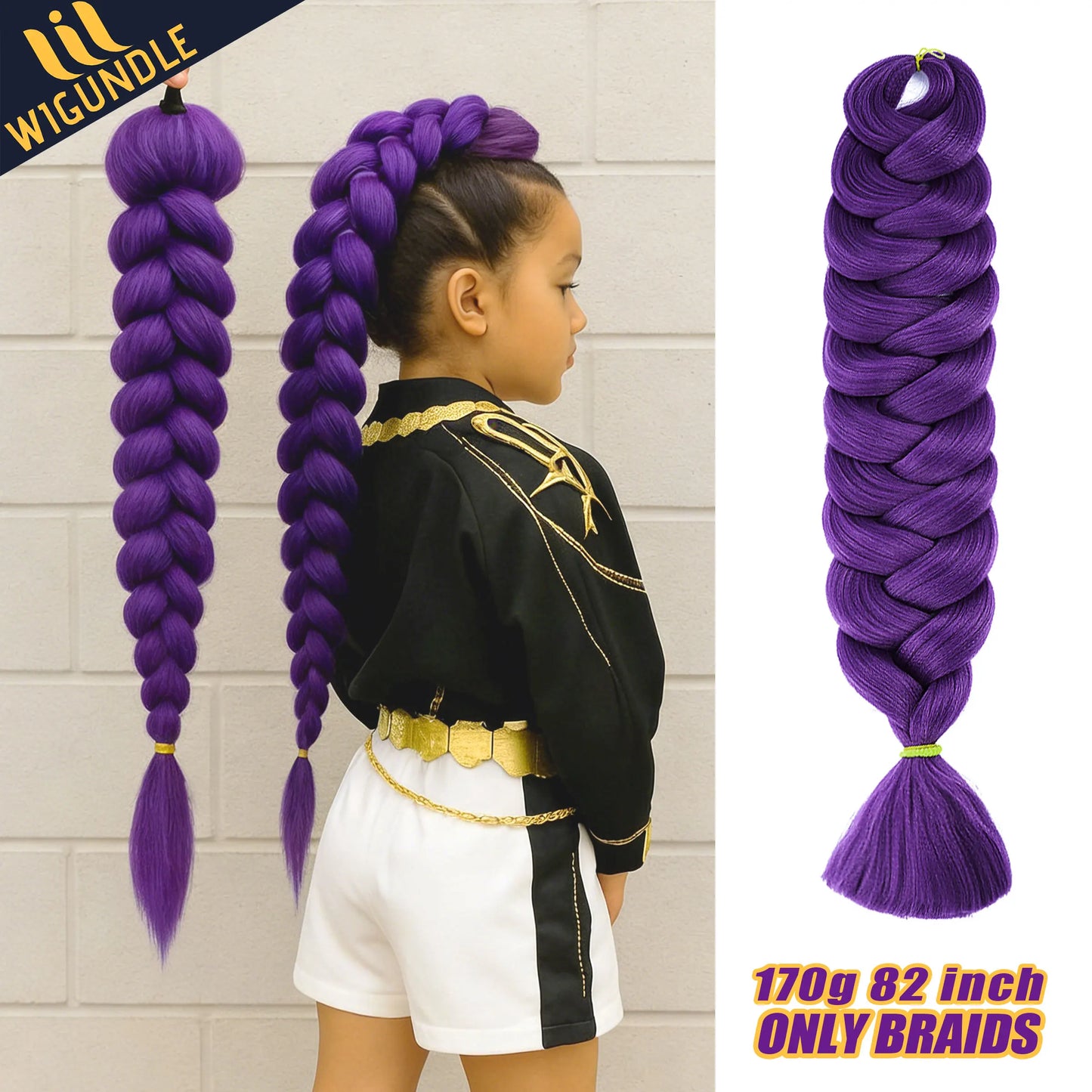 82 Inch Long Kanekalon Jumbo Braiding Hair Synthetic Braids Crochet Hair Extensions 165g Pre Stretched Braid