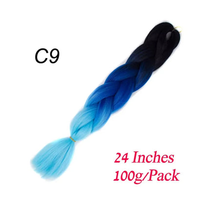 Synthetic Braiding Hair Pre Stretched Jumbo Braid Hair Extensions 24 inch  Kanekalon Hair For African Braids 100g
