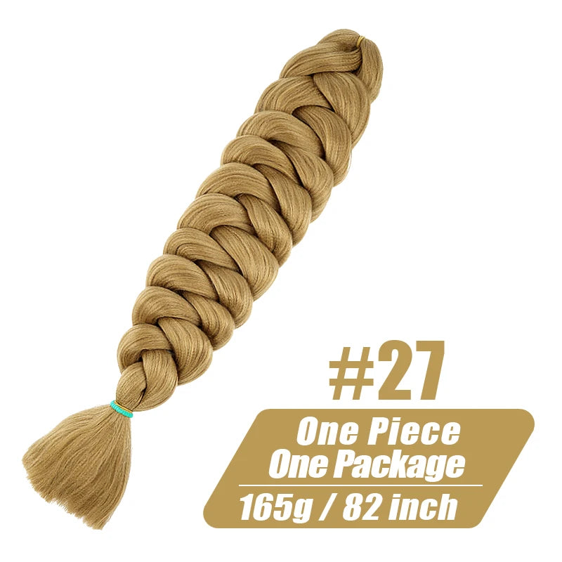 82 Inch Long Kanekalon Jumbo Braiding Hair Synthetic Braids Crochet Hair Extensions 165g Pre Stretched Braid