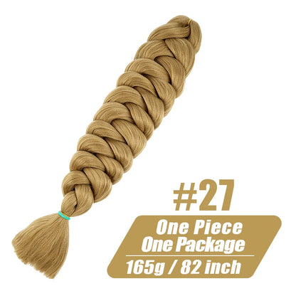 82 Inch Long Kanekalon Jumbo Braiding Hair Synthetic Braids Crochet Hair Extensions 165g Pre Stretched Braid