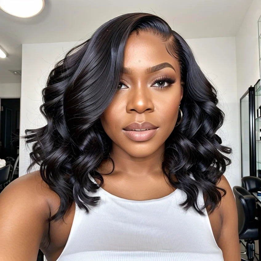 Loose Body Wave Bob Wigs 13x4 13x6 Lace Frontal Human Hair Wigs Pre-Plucked Body Wave Short Bob Wig 200% Density Brazilian Wigs