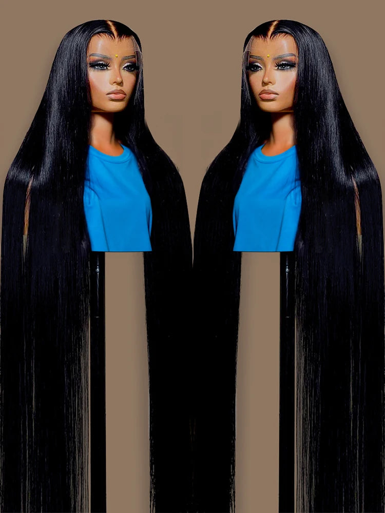 40 Inch Bone Straight Lace Front Wigs Human Hair 13x4 13x6 HD Lace Frontal Wig 360 Full Lace Wigs Brazilian Pre-plucked
