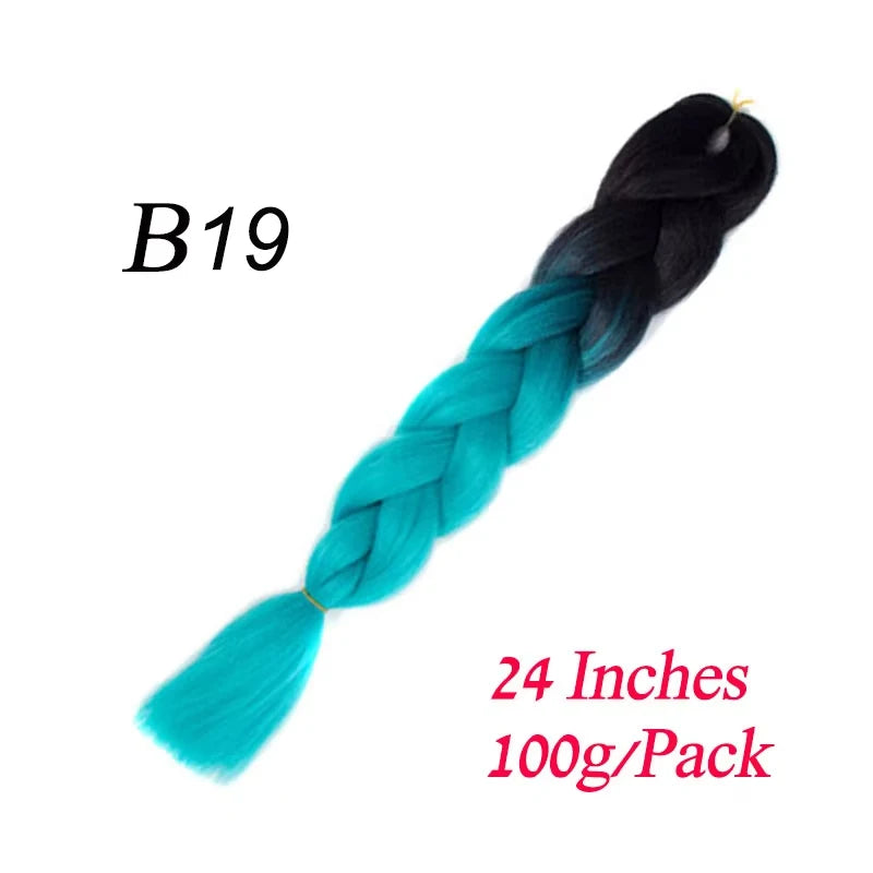 Synthetic Braiding Hair Pre Stretched Jumbo Braid Hair Extensions 24 inch  Kanekalon Hair For African Braids 100g