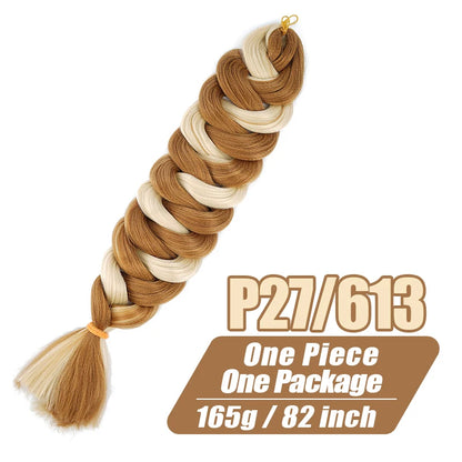 82 Inch Long Kanekalon Jumbo Braiding Hair Synthetic Braids Crochet Hair Extensions 165g Pre Stretched Braid