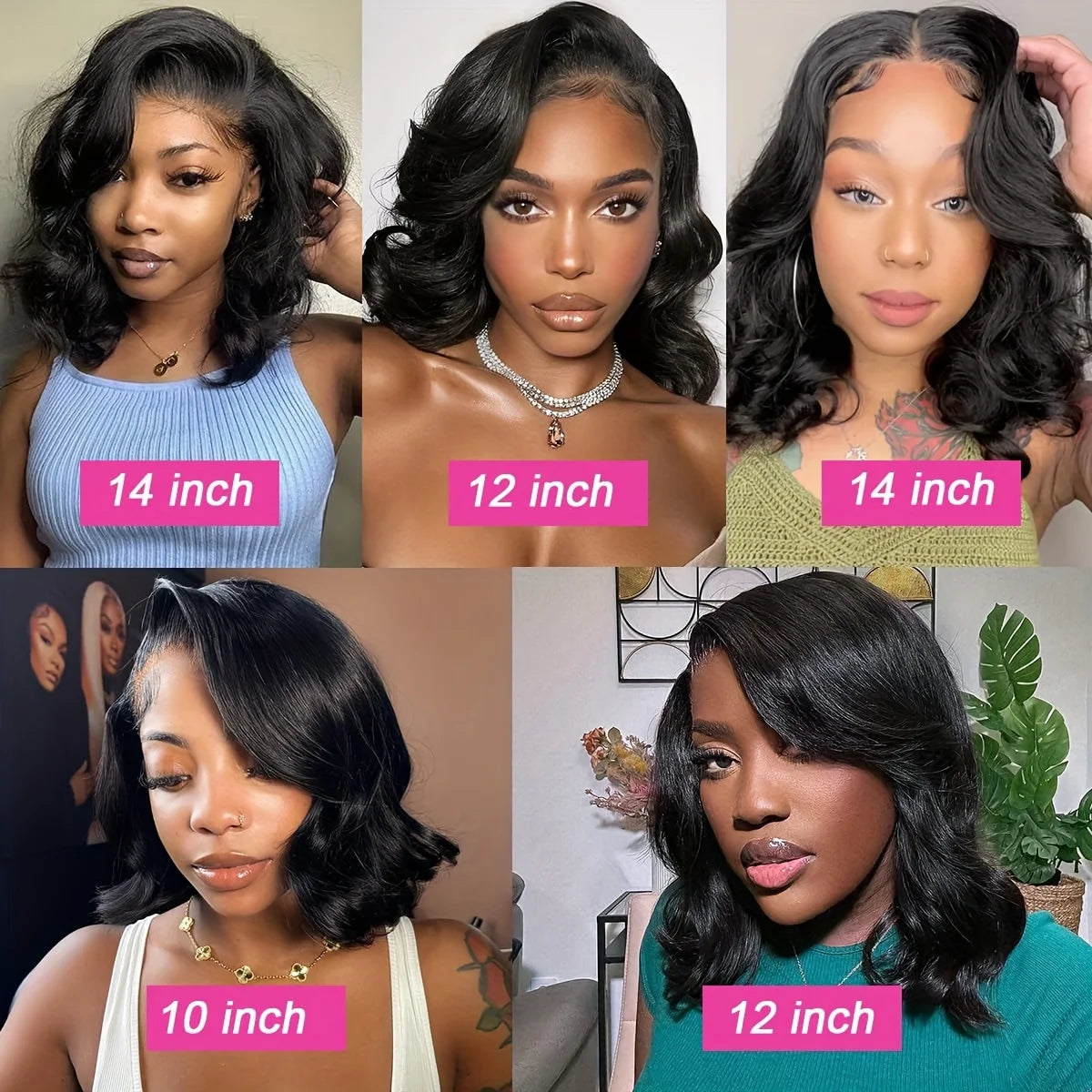 Loose Body Wave Bob Wigs 13x4 13x6 Lace Frontal Human Hair Wigs Pre-Plucked Body Wave Short Bob Wig 200% Density Brazilian Wigs