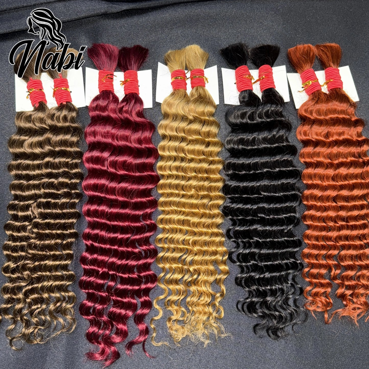 Nabi Boho Braids Human Hair 50g/bundle Deep Wave Hair Bulk Brazilian Human Braiding Hair 6 Bundle full Head