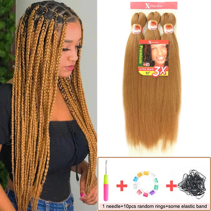 Pre Stretched Braiding Hair 26in 3 Packs Black Braiding Hair Synthetic Prestretched Braid Hair Extensions Crochet Twist Braids