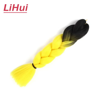 24 Inches Synthetic Braiding Hair Jumbo Braid Ombre Jumbo Hair Extension For Women DIY Hair Braids Purple Pink Yellow Gray
