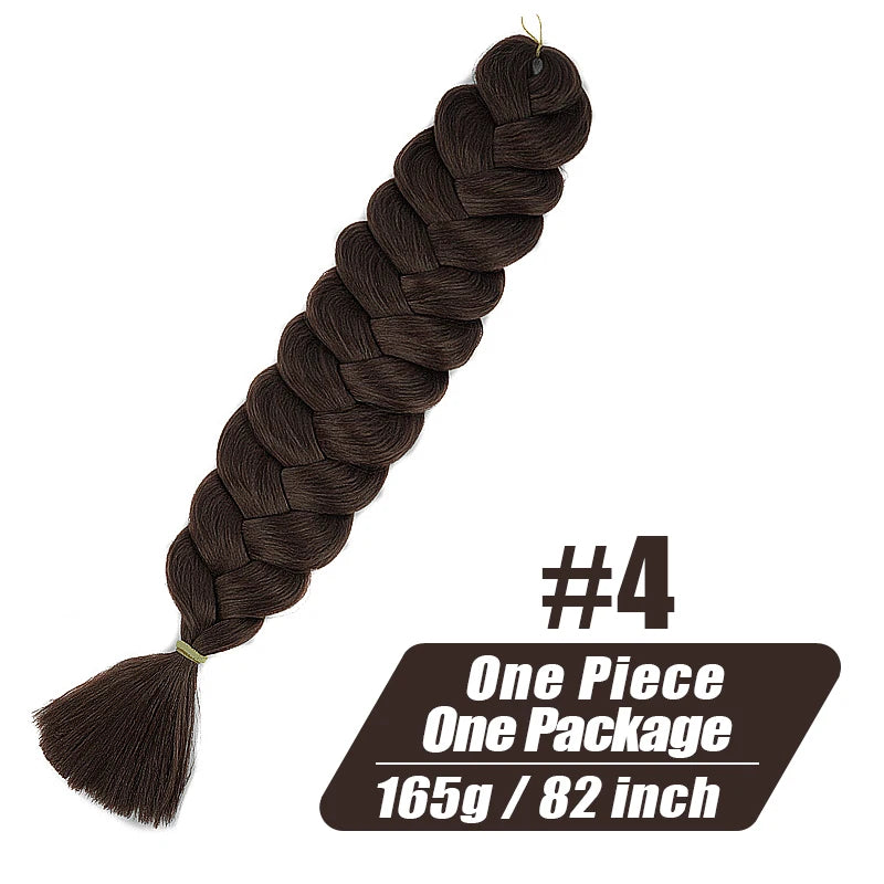 82 Inch Long Kanekalon Jumbo Braiding Hair Synthetic Braids Crochet Hair Extensions 165g Pre Stretched Braid