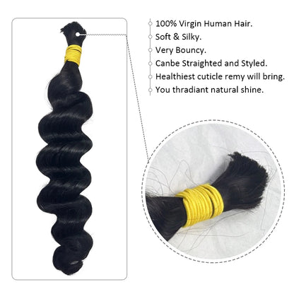 Loose Deep Human Braiding Hair 100g/pc Natural Black Curly Bulk Human Hair for Braiding No Weft Unprocessed Brazilian Human Hair
