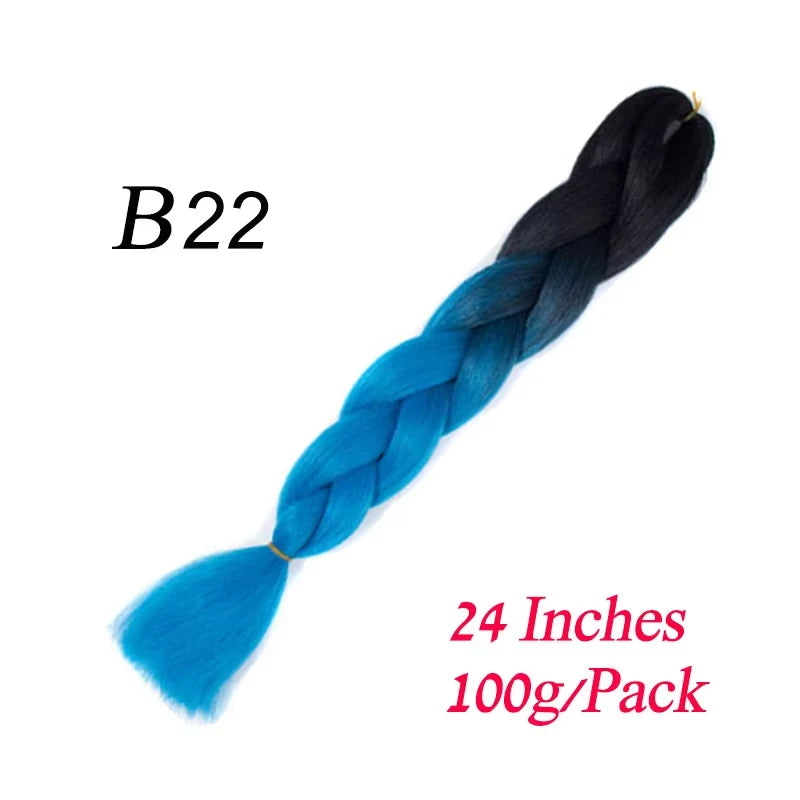 Synthetic Braiding Hair Pre Stretched Jumbo Braid Hair Extensions 24 inch  Kanekalon Hair For African Braids 100g