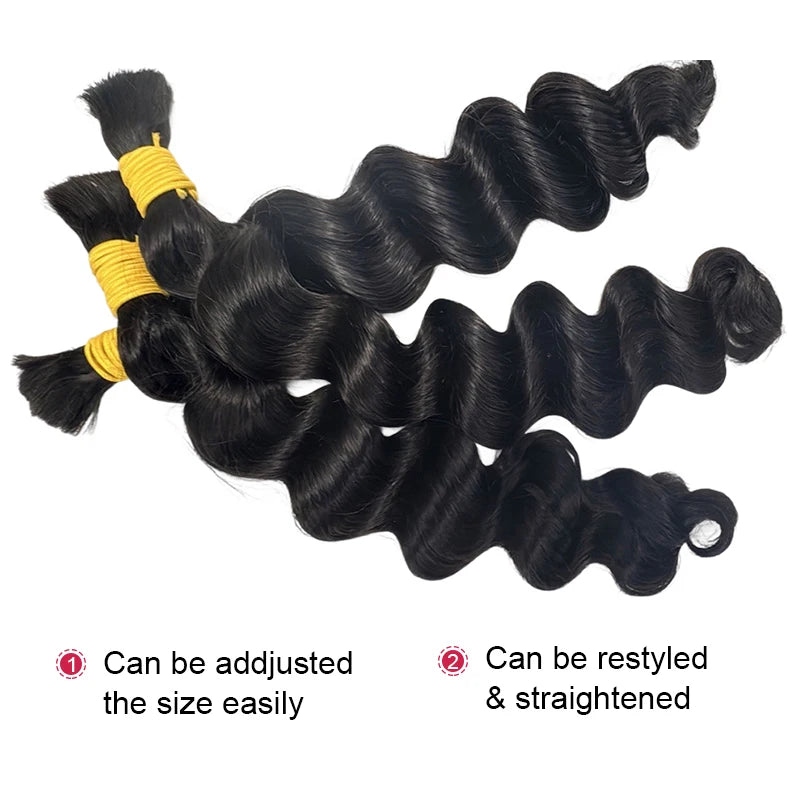 Loose Deep Human Braiding Hair 100g/pc Natural Black Curly Bulk Human Hair for Braiding No Weft Unprocessed Brazilian Human Hair