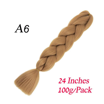 Synthetic Braiding Hair Pre Stretched Jumbo Braid Hair Extensions 24 inch  Kanekalon Hair For African Braids 100g