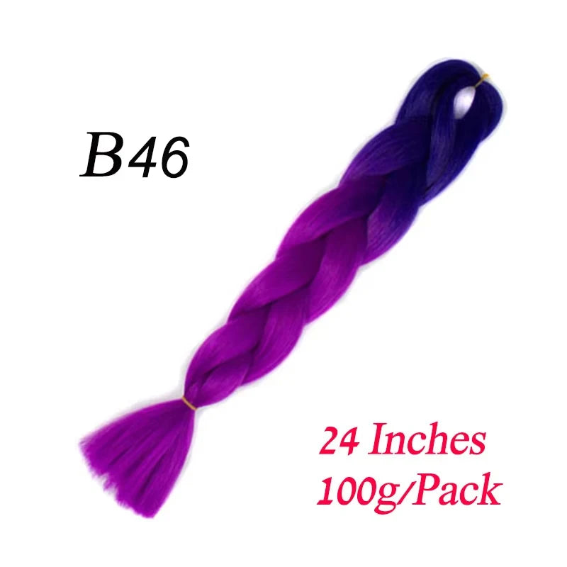 Synthetic Braiding Hair Pre Stretched Jumbo Braid Hair Extensions 24 inch  Kanekalon Hair For African Braids 100g