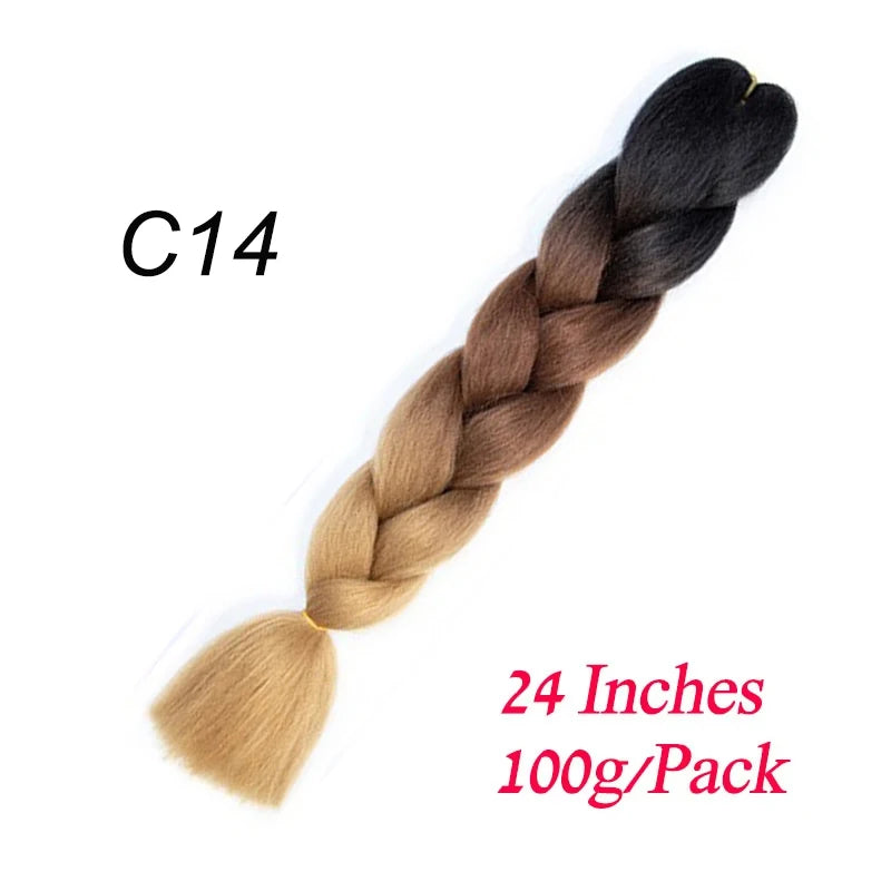 Synthetic Braiding Hair Pre Stretched Jumbo Braid Hair Extensions 24 inch  Kanekalon Hair For African Braids 100g