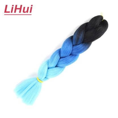 24 Inches Synthetic Braiding Hair Jumbo Braid Ombre Jumbo Hair Extension For Women DIY Hair Braids Purple Pink Yellow Gray
