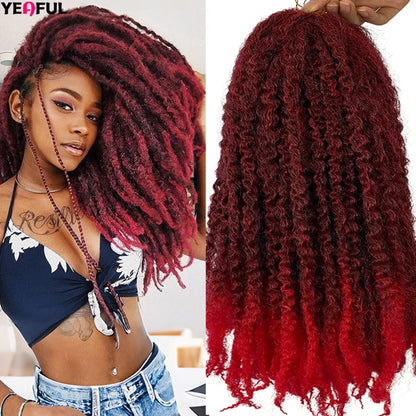 18 Inch Synthetic Marley Twist Braiding Hair Red Black Brown Ginger Bug Blonde #4 Pre Looped Marley Twists Crochet Hair