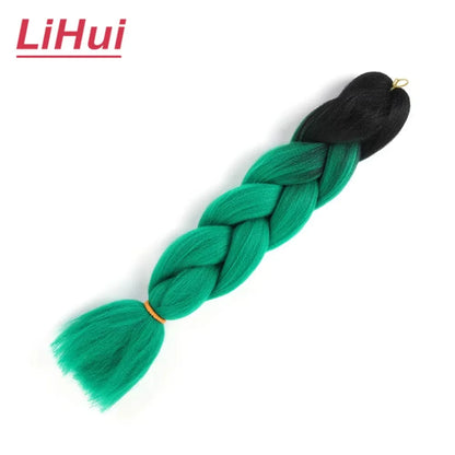 24 Inches Synthetic Braiding Hair Jumbo Braid Ombre Jumbo Hair Extension For Women DIY Hair Braids Purple Pink Yellow Gray