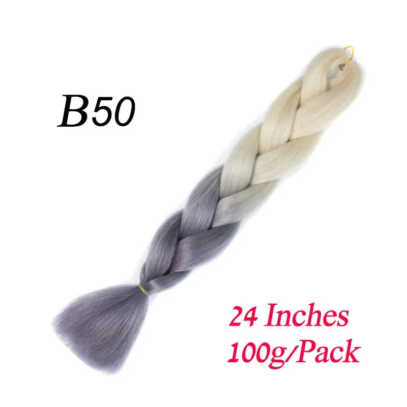 Synthetic Braiding Hair Pre Stretched Jumbo Braid Hair Extensions 24 inch  Kanekalon Hair For African Braids 100g