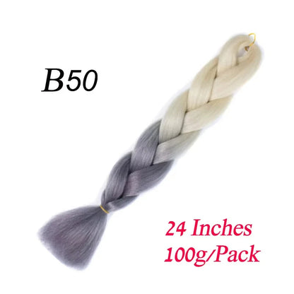 Synthetic Braiding Hair Pre Stretched Jumbo Braid Hair Extensions 24 inch  Kanekalon Hair For African Braids 100g