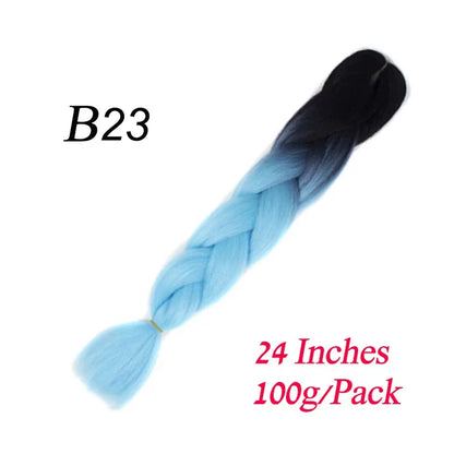 Synthetic Braiding Hair Pre Stretched Jumbo Braid Hair Extensions 24 inch  Kanekalon Hair For African Braids 100g