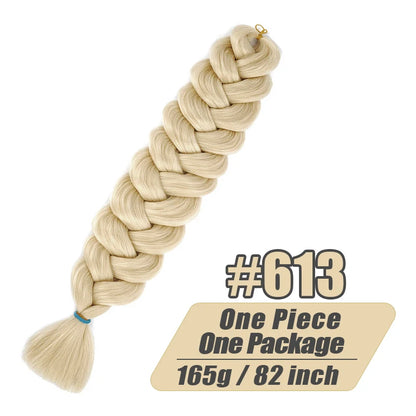 82 Inch Long Kanekalon Jumbo Braiding Hair Synthetic Braids Crochet Hair Extensions 165g Pre Stretched Braid