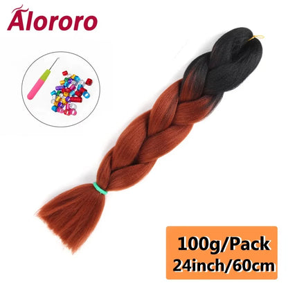24 Inch Jumbo Braids for Hair Extensions Purple Synthetic Braiding Hair Accessories 100G/Pack Women DIY Hair for Crochet Braid