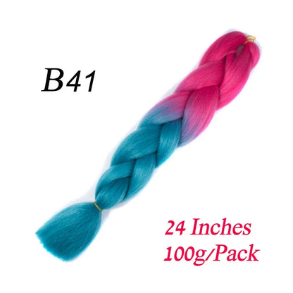 Synthetic Braiding Hair Pre Stretched Jumbo Braid Hair Extensions 24 inch  Kanekalon Hair For African Braids 100g