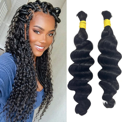 Loose Deep Human Braiding Hair 100g/pc Natural Black Curly Bulk Human Hair for Braiding No Weft Unprocessed Brazilian Human Hair