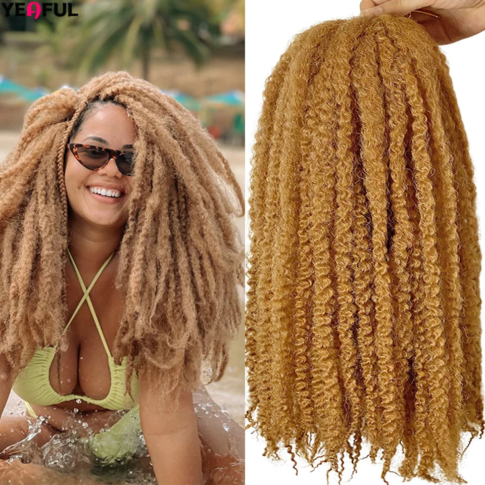 18 Inch Synthetic Marley Twist Braiding Hair Red Black Brown Ginger Bug Blonde #4 Pre Looped Marley Twists Crochet Hair