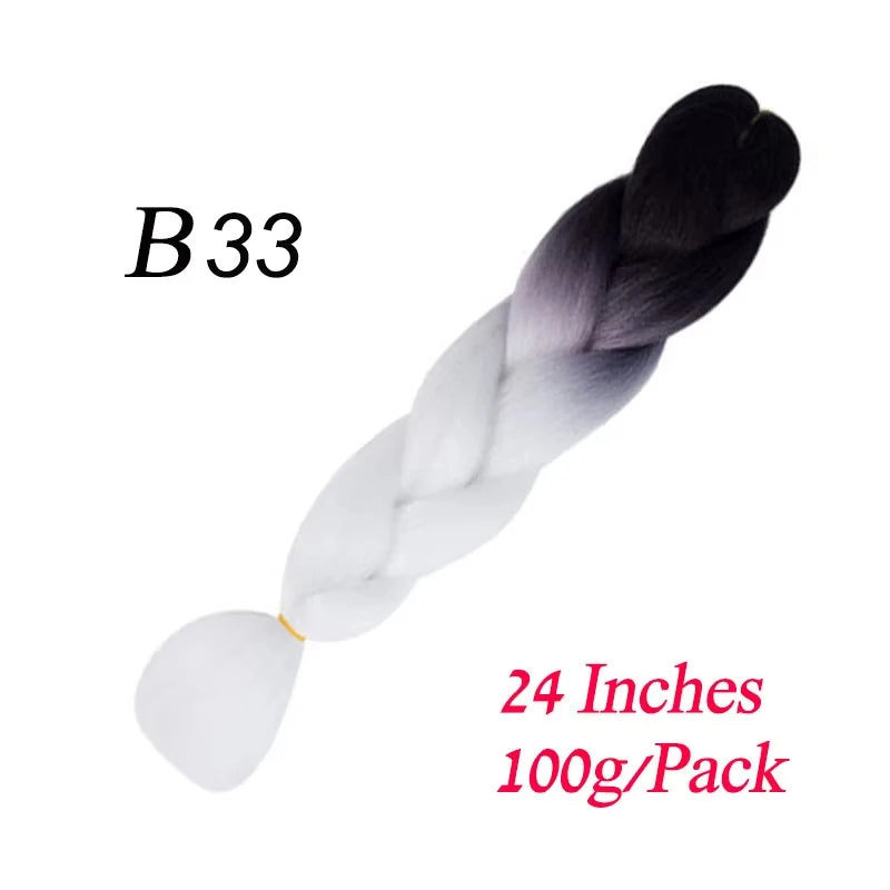 Synthetic Braiding Hair Pre Stretched Jumbo Braid Hair Extensions 24 inch  Kanekalon Hair For African Braids 100g