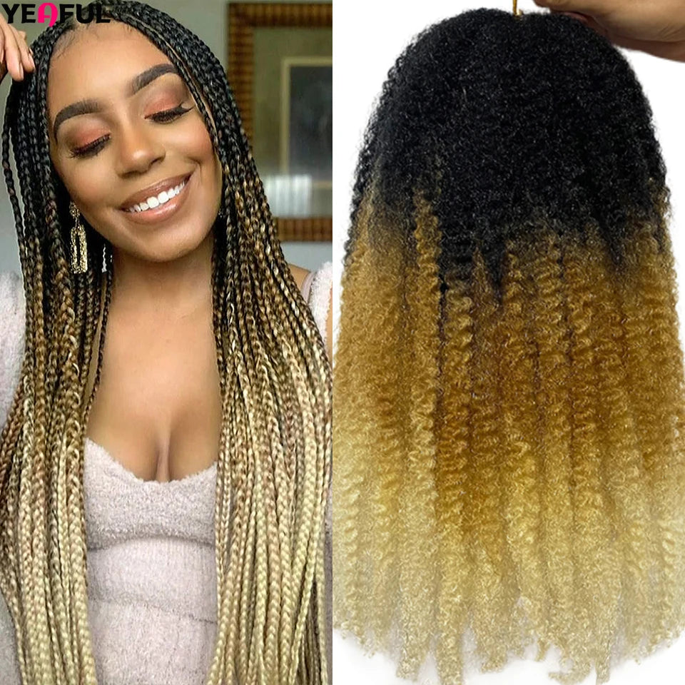 18 Inch Synthetic Marley Twist Braiding Hair Red Black Brown Ginger Bug Blonde #4 Pre Looped Marley Twists Crochet Hair