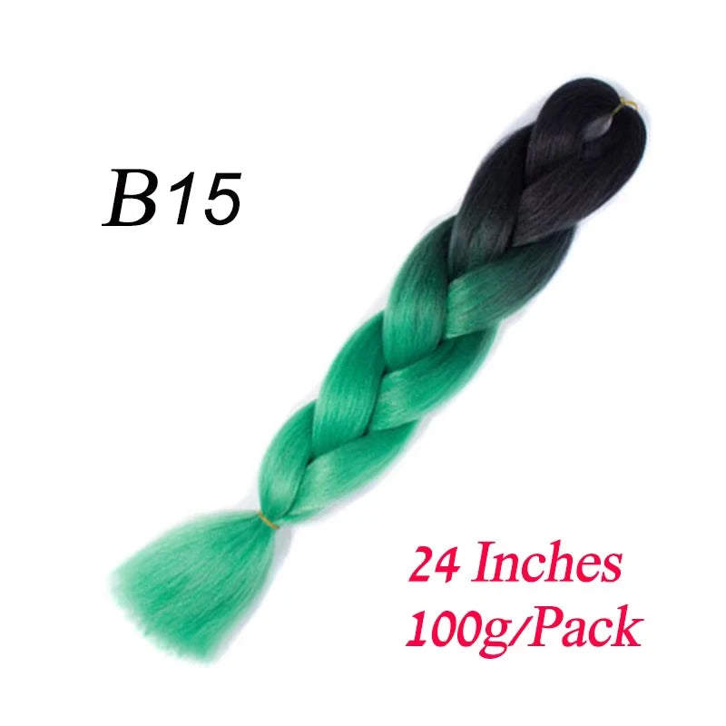 Synthetic Braiding Hair Pre Stretched Jumbo Braid Hair Extensions 24 inch  Kanekalon Hair For African Braids 100g
