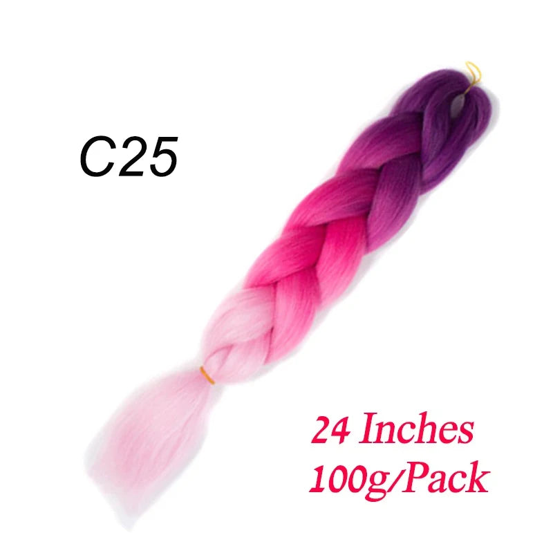 Synthetic Braiding Hair Pre Stretched Jumbo Braid Hair Extensions 24 inch  Kanekalon Hair For African Braids 100g