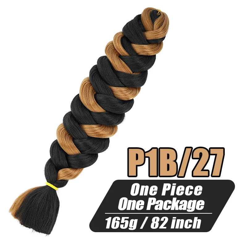 82 Inch Long Kanekalon Jumbo Braiding Hair Synthetic Braids Crochet Hair Extensions 165g Pre Stretched Braid