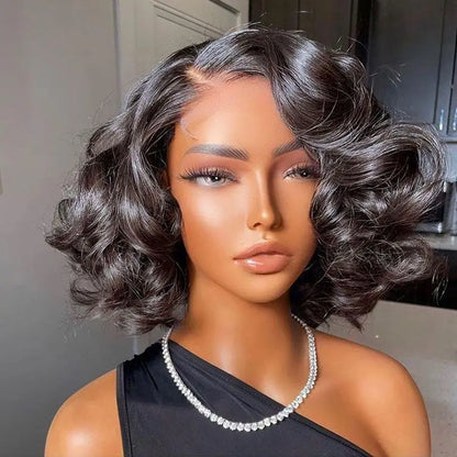 Loose Body Wave Bob Wigs 13x4 13x6 Lace Frontal Human Hair Wigs Pre-Plucked Body Wave Short Bob Wig 200% Density Brazilian Wigs
