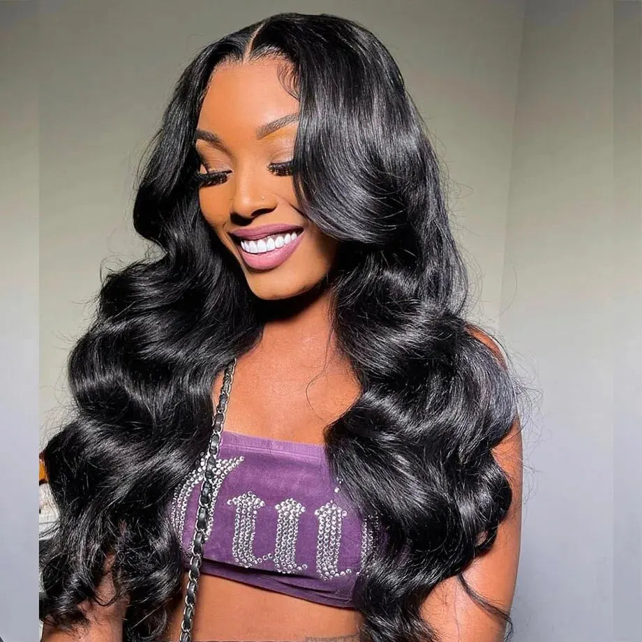 200 Density Body Wave 360 HD Transparent Lace Front Human Hair Wig 13x4 13x6 Lace Frontal Wigs Pre Plucked