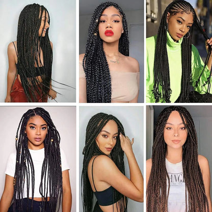 Braiding Hair Pre Stretched Hot Water Setting Black Braiding Hair 8 Packs Synthetic Xpression Pre-stretched Braids Hair Extension