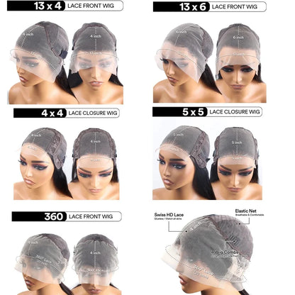 13x6 Body wave HD Transparent lace front human hair wig 40 inch Pre Preplucked 5x5 200 Density glueless brazilian wigs for women