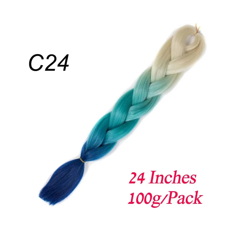 Synthetic Braiding Hair Pre Stretched Jumbo Braid Hair Extensions 24 inch  Kanekalon Hair For African Braids 100g