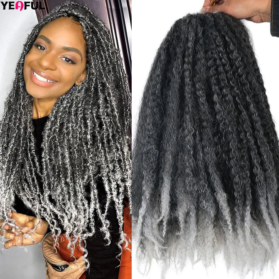 18 Inch Synthetic Marley Twist Braiding Hair Red Black Brown Ginger Bug Blonde #4 Pre Looped Marley Twists Crochet Hair