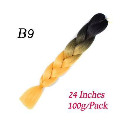 Synthetic Braiding Hair Pre Stretched Jumbo Braid Hair Extensions 24 inch  Kanekalon Hair For African Braids 100g